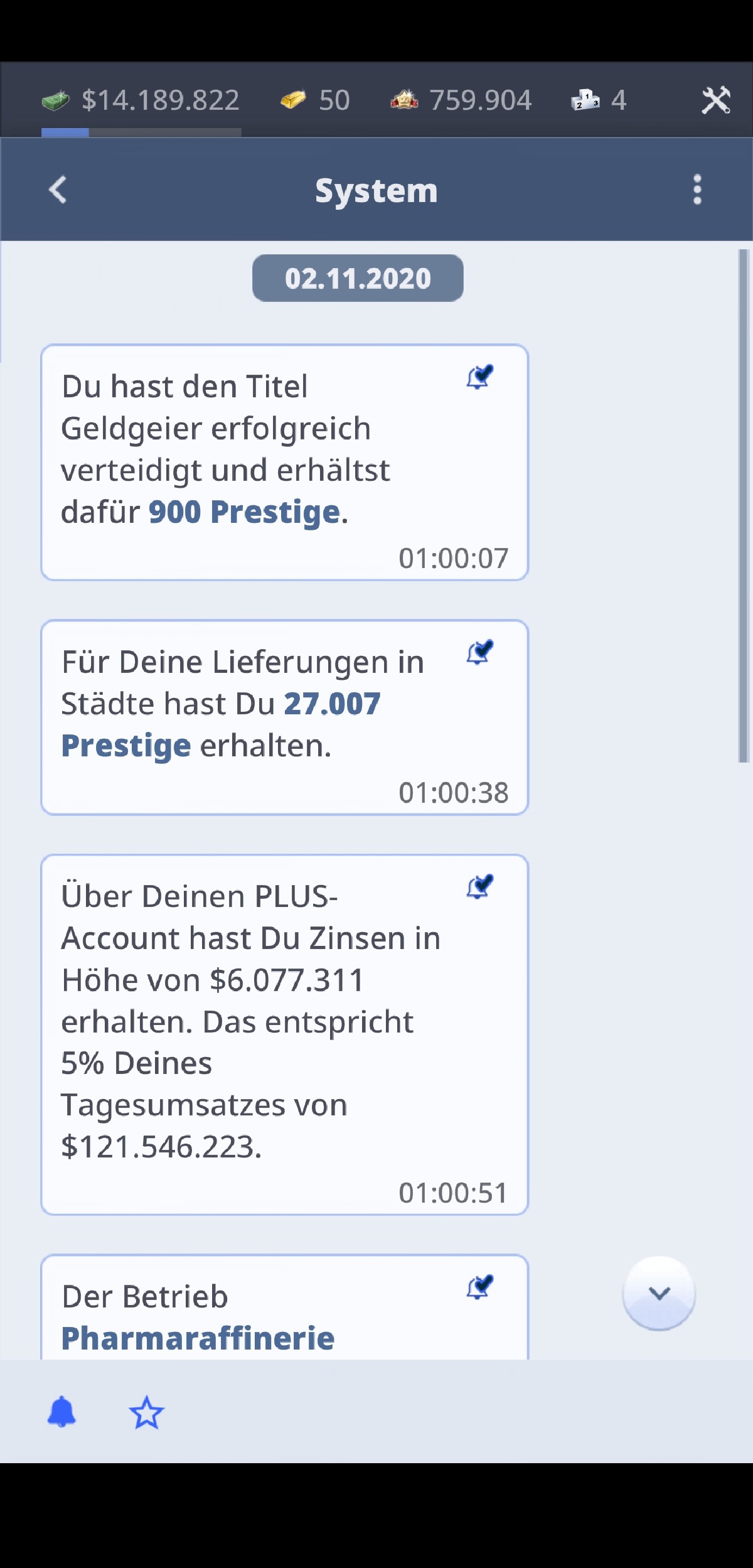 Das Nachrichtensystem bei Rail Nation