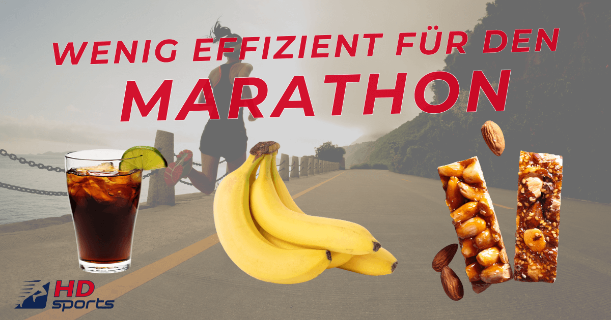 Banane, Cola und Energieriegel beim Marathon