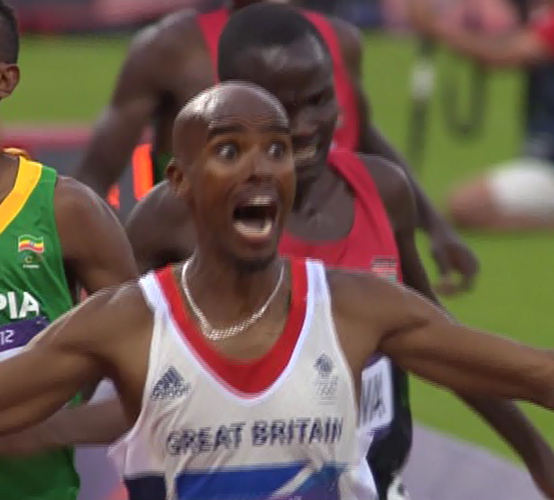 Farah Mo Jubel 5000m London2012