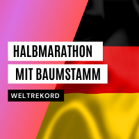 Halbmarathon-Weltrekord mit Baumstamm