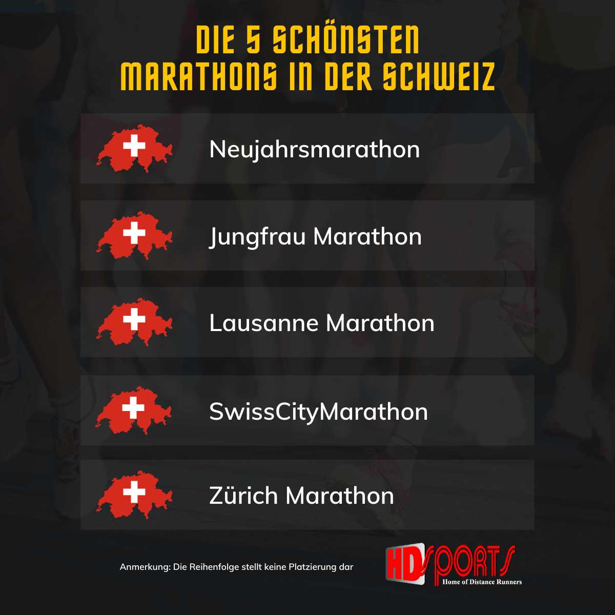 Schönster Marathon in der Schweiz: Top 5