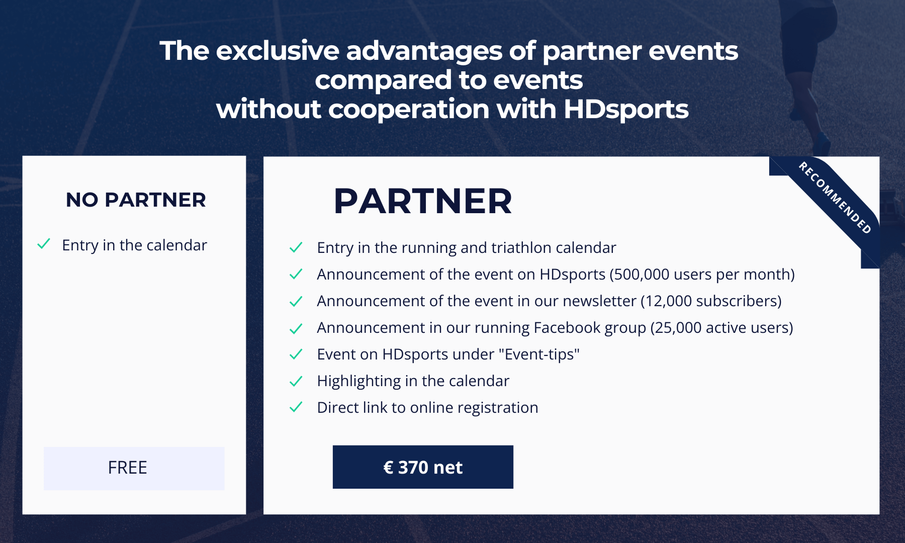 Advantages of HDsports partner events