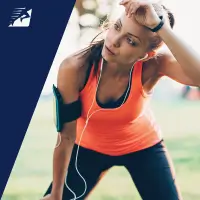 Eine erschöpfte Läuferin