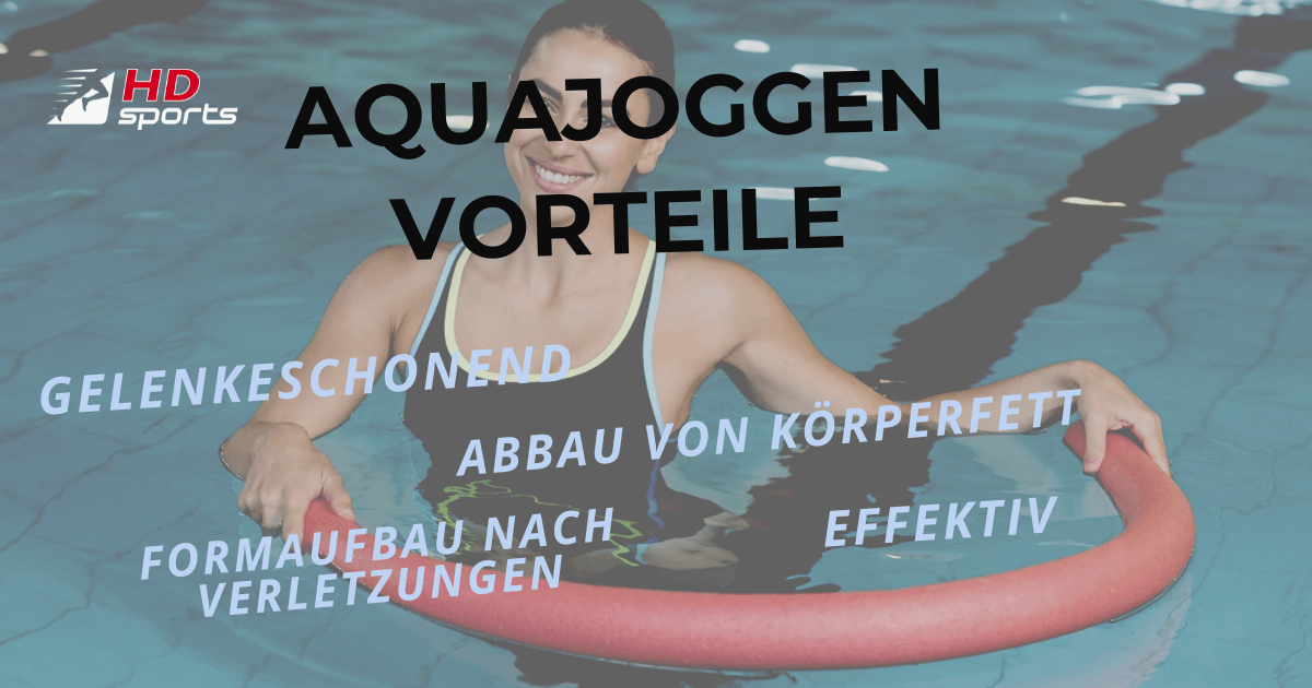 Eine Frau beim Aquajogging im Wasser