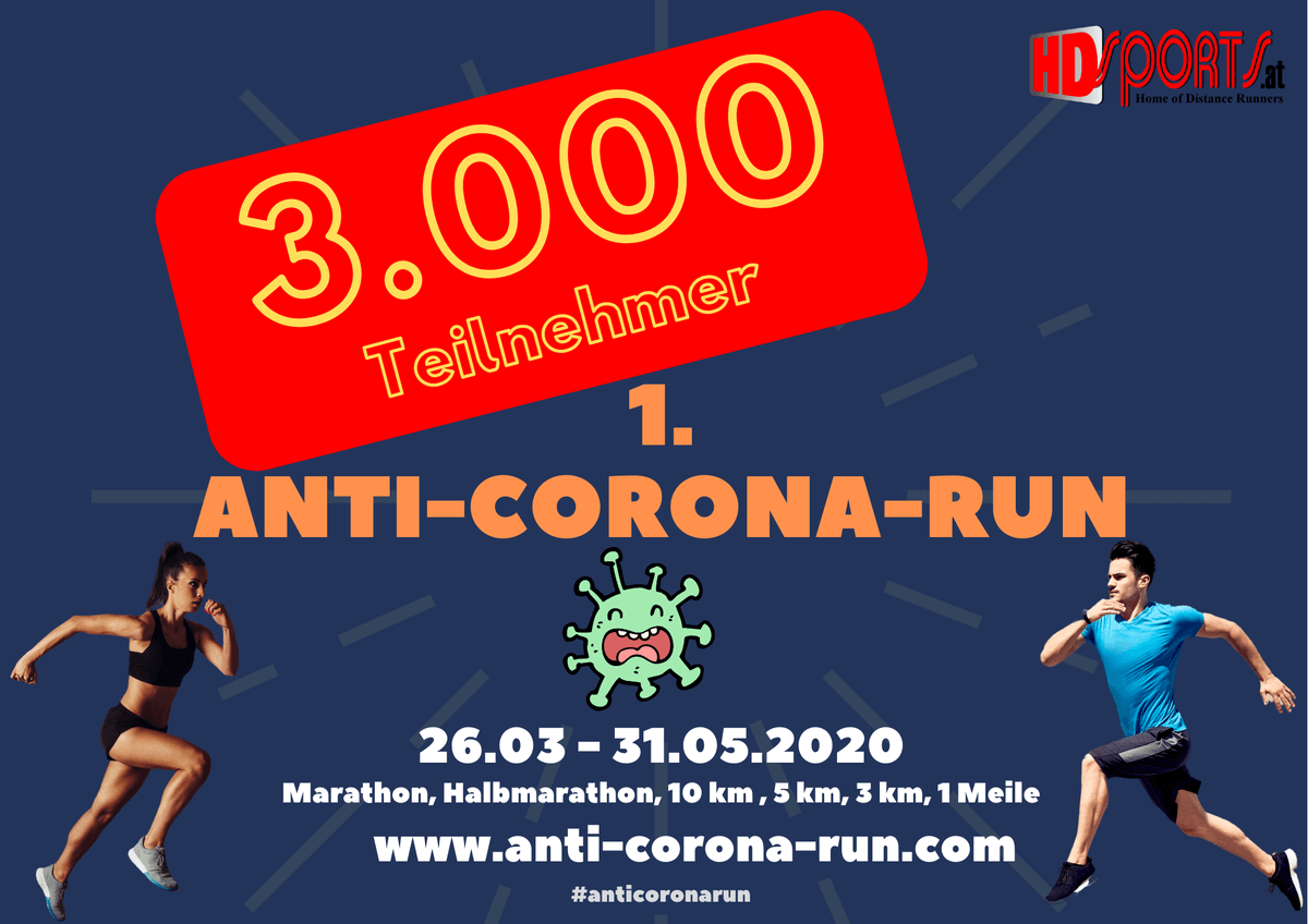 Bereits über 3.000 Teilnehmer beim 1. Anti Corona Run