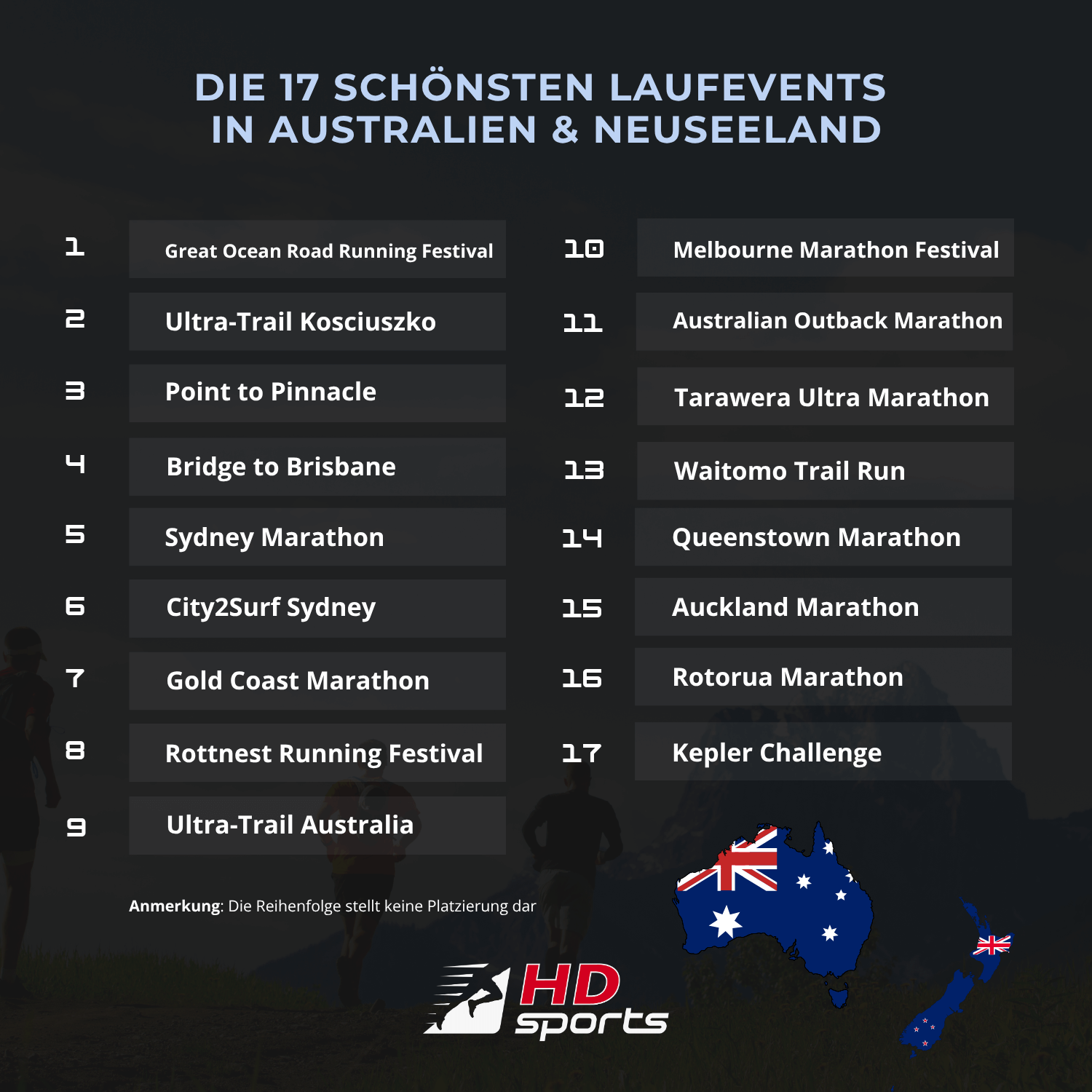 Die schönsten Läufe in Australien und Neuseeland Australien Neuseeland Schoensten Laufevents Top17