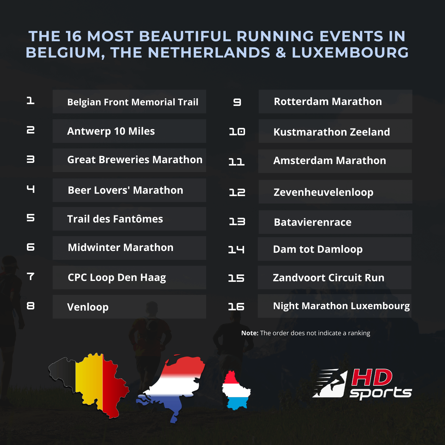 The most beautiful runs in Belgium, the Netherlands & Luxembourg