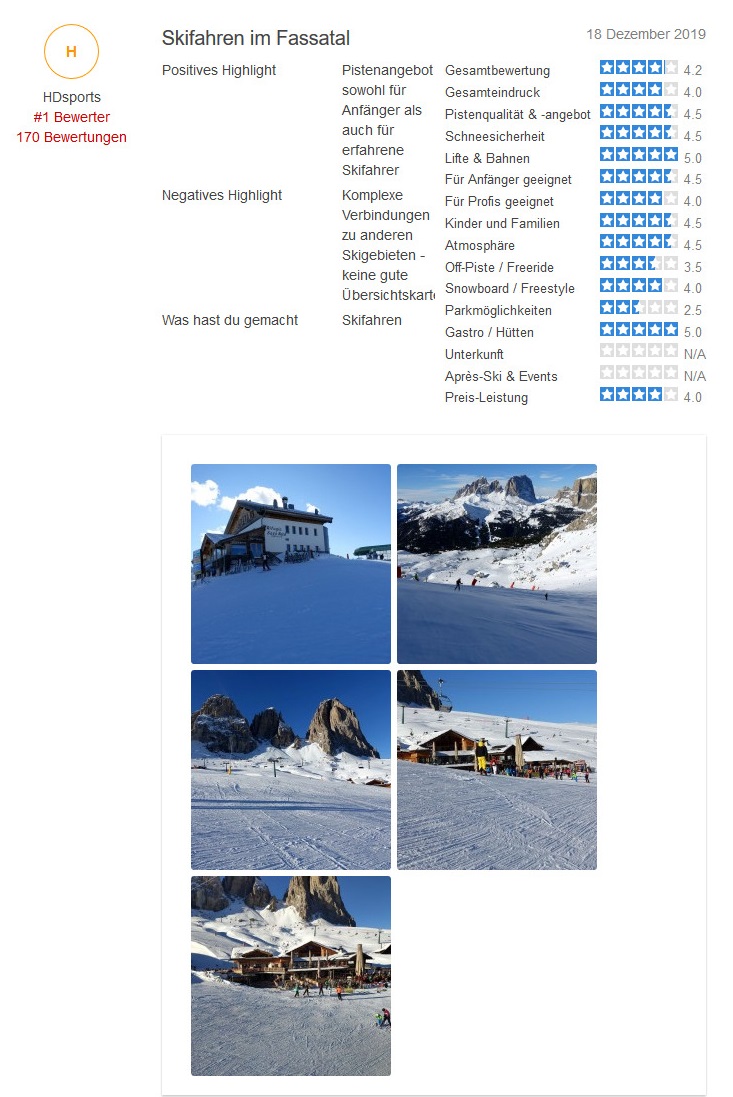 Bewertung Val di Vassa-Carezza