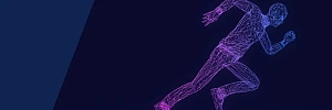 Ein Läufer als 3D-Symbol