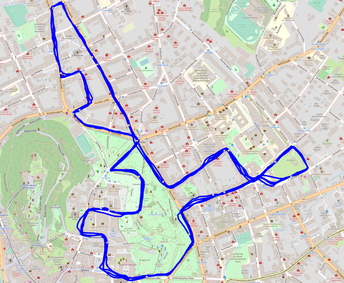 Graz Halbmarathon Streckenplan