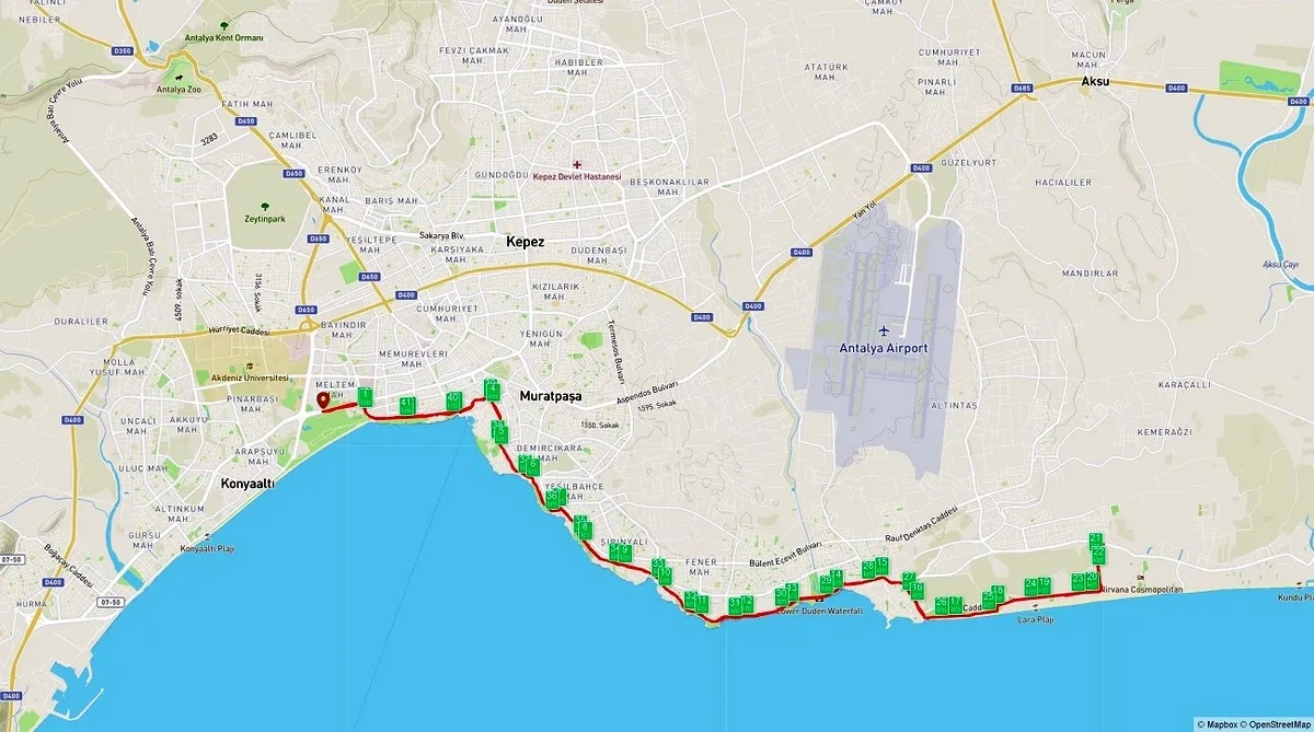 Antalya Marathon Strecke