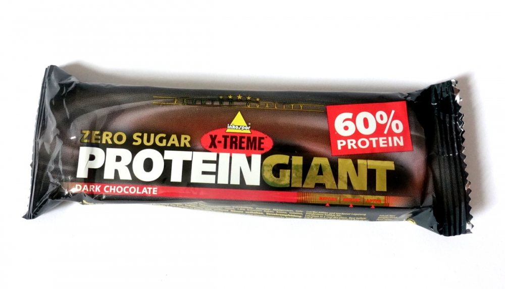 Der Inkospor X-Treme Protein Giant hat kaum Zucker aber jede Menge Proteine