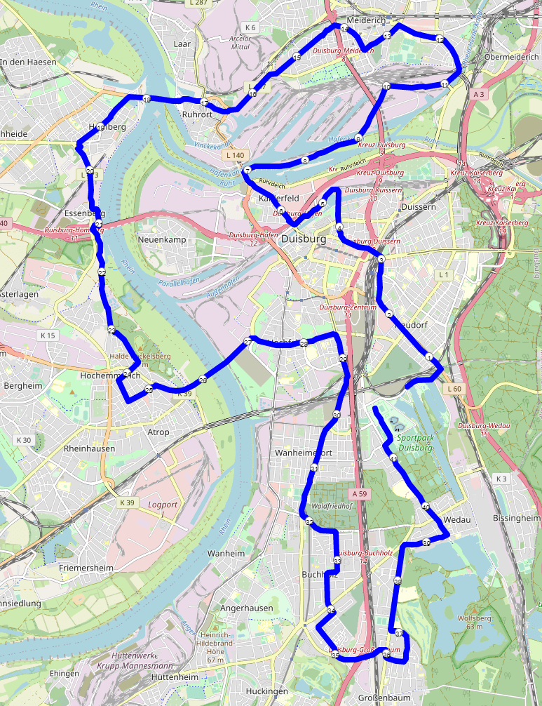 Rhein-Ruhr-Marathon Duisburg Streckenverlauf