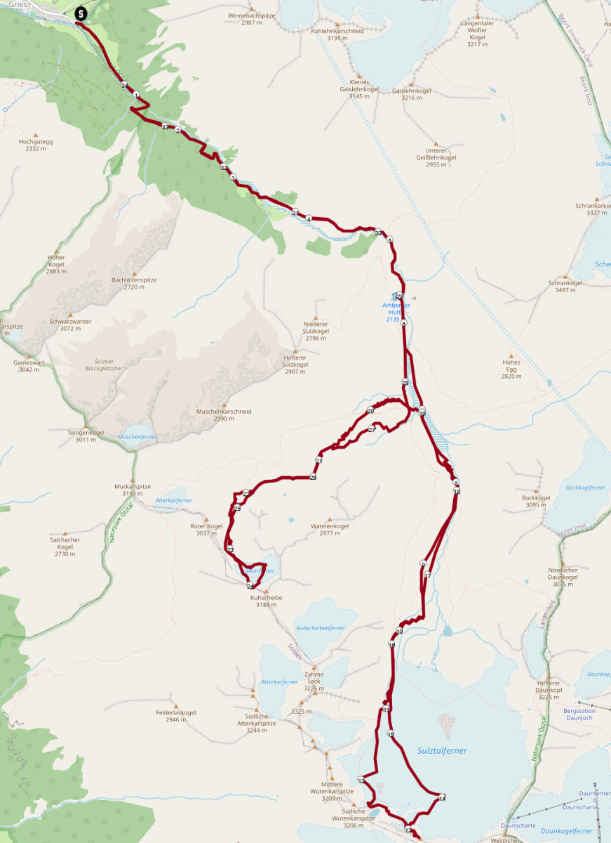 Streckenplan Skitour Windacher Daunkogel & Kuhscheibe Streckenplan Skitour Windacher Daunkogel & Kuhscheibe