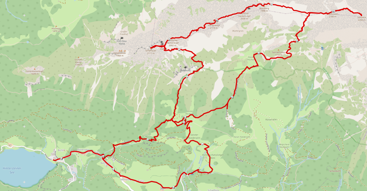 Strecke Hackenköpfe Überschreitung