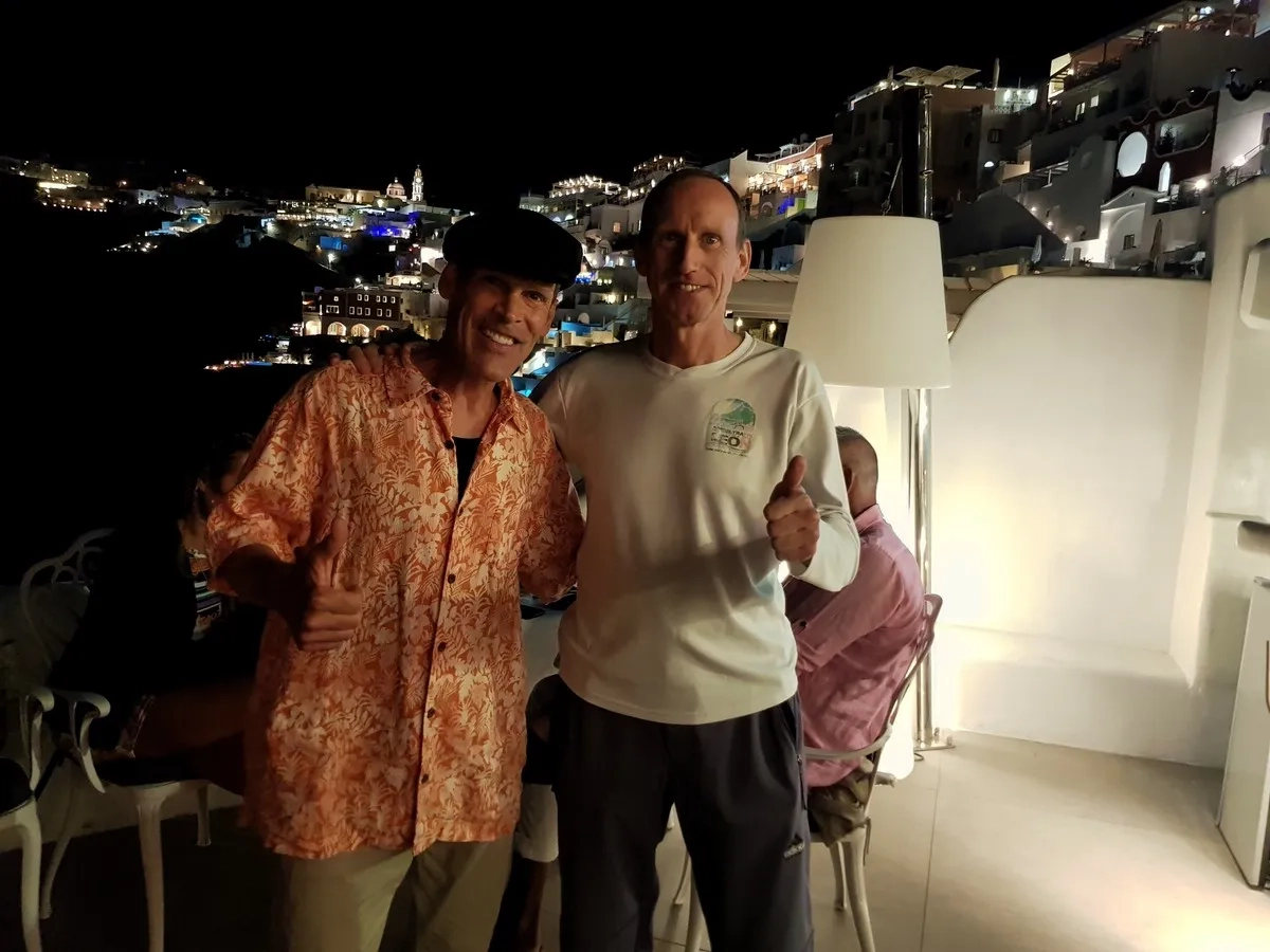 Santorini Experience 2025: Ultralegenden - Dean Karnazes (links), Stefan Schlett