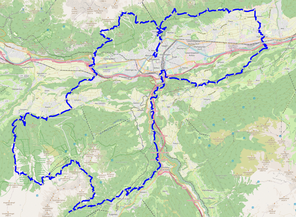 Innsbruck Alpine Trailrun Festival K110 Strecke