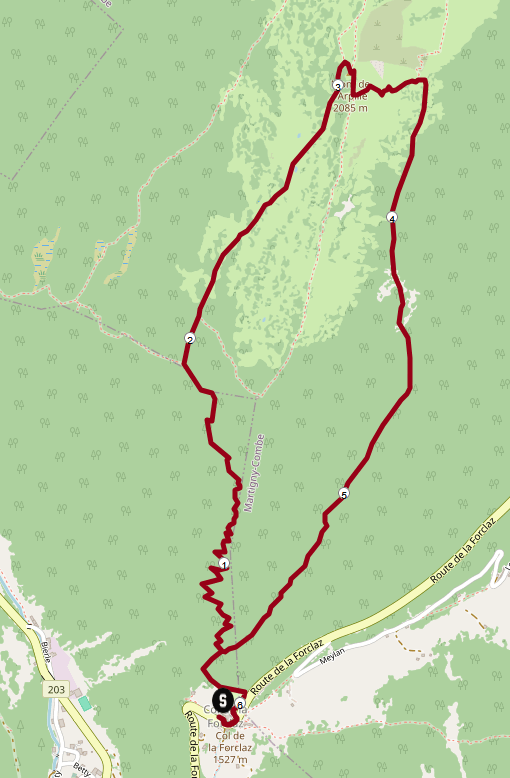 Monte de l'Arpille Rundtour: Streckenplan