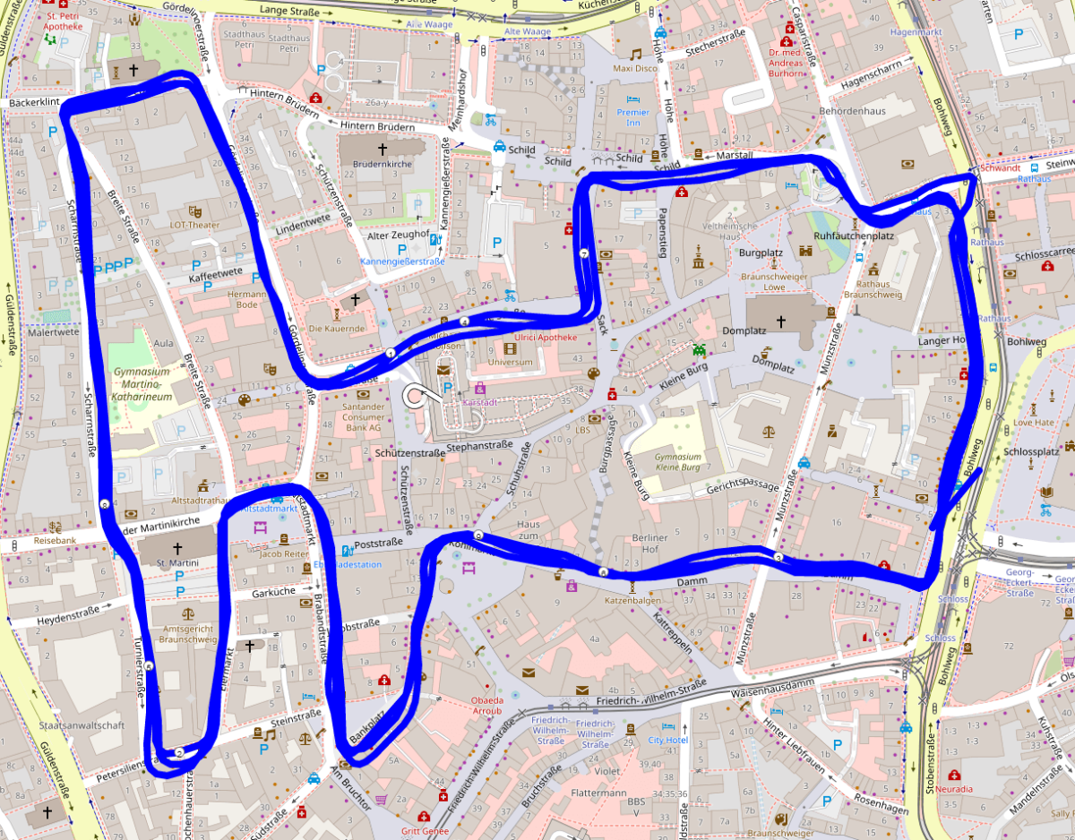 Braunschweiger Nachtlauf Streckenverlauf