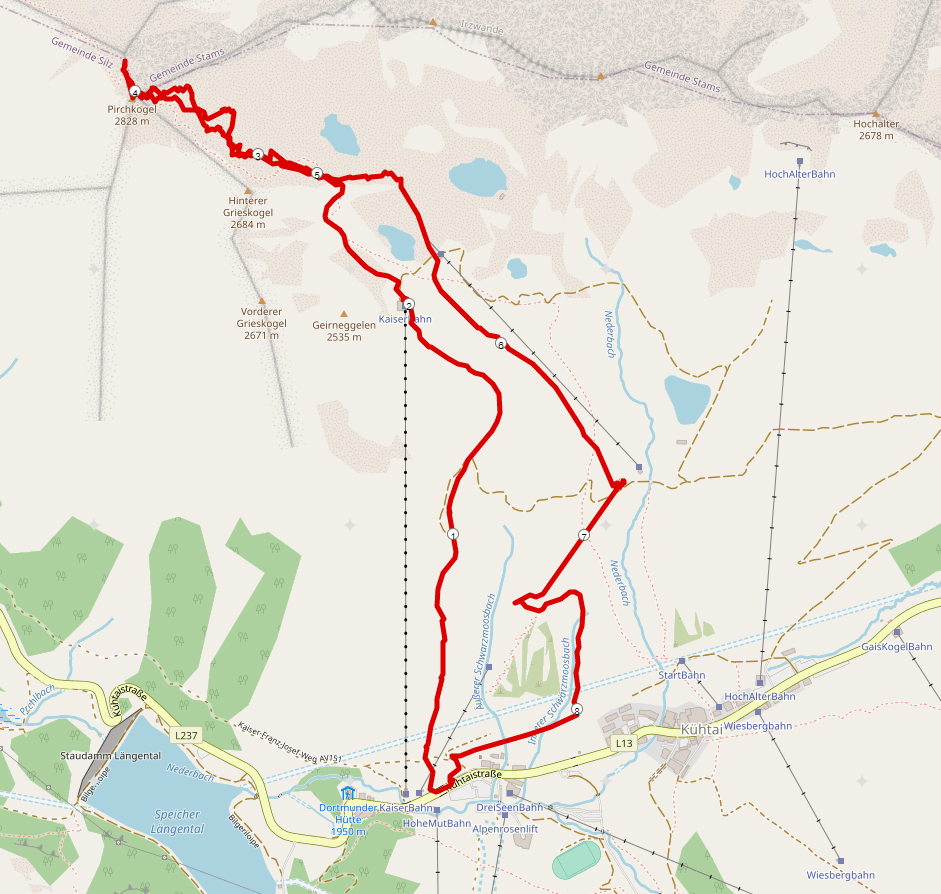 Pirchkogel Skitour Karte