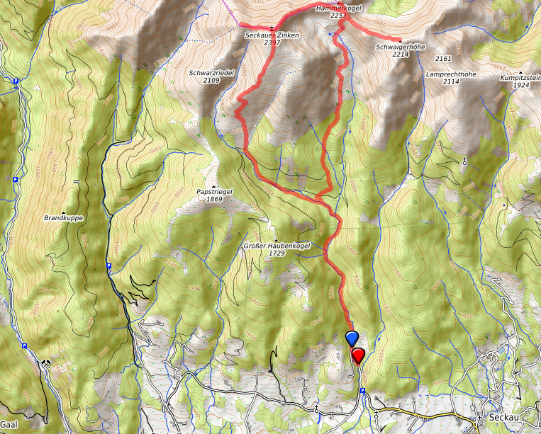 Route bzw. Strecke Seckauer Zinken Route bzw. Strecke Seckauer Zinken