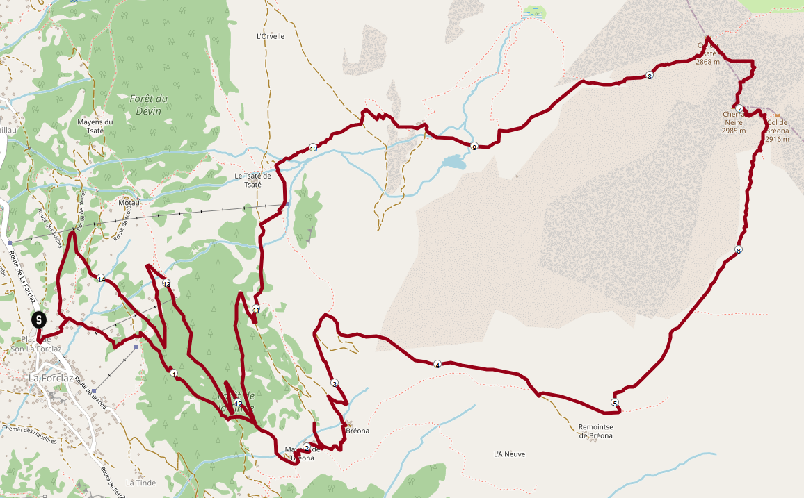 Cherra Neire Wanderung: Streckenplan