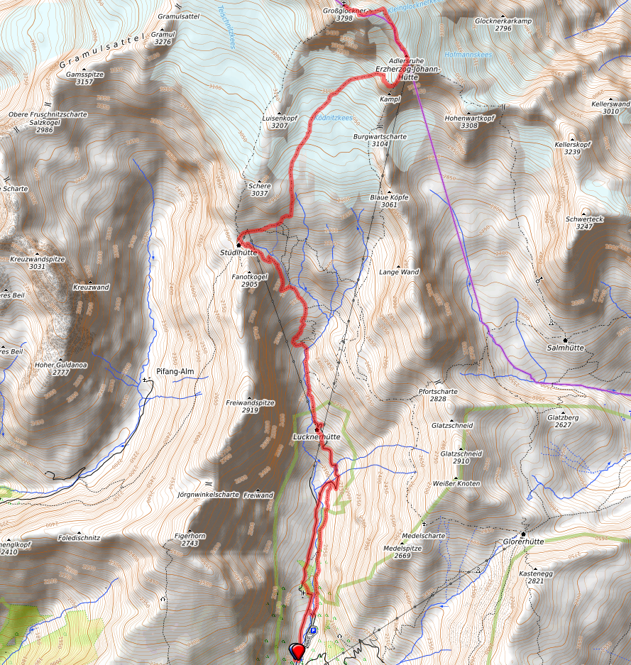 Route bzw. Strecke Großglockner