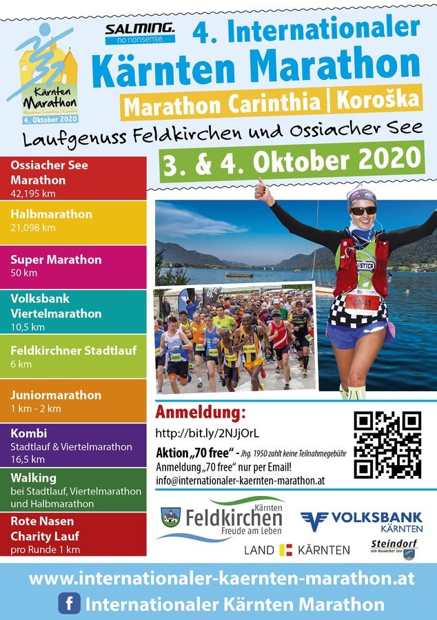 Int. Kärnten Marathon am 3. und 4. Oktober 2020