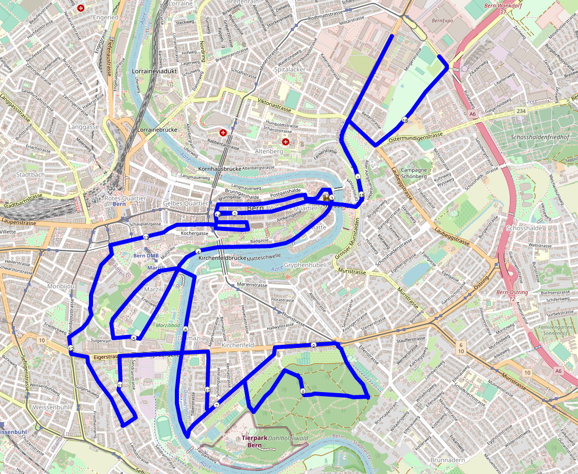GP Bern Streckenverlauf