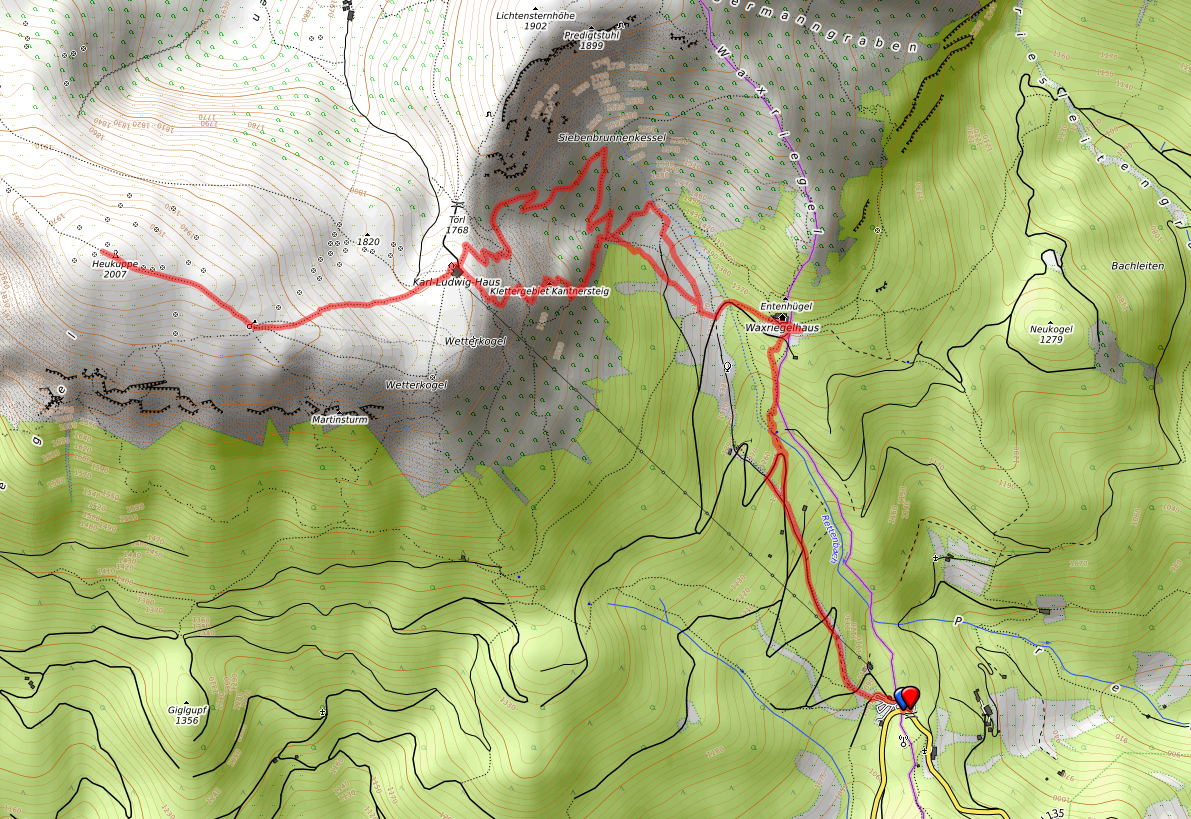 Route bzw. Strecke Rax Schlangenweg