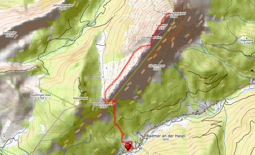 Route bzw. Strecke Lugauer