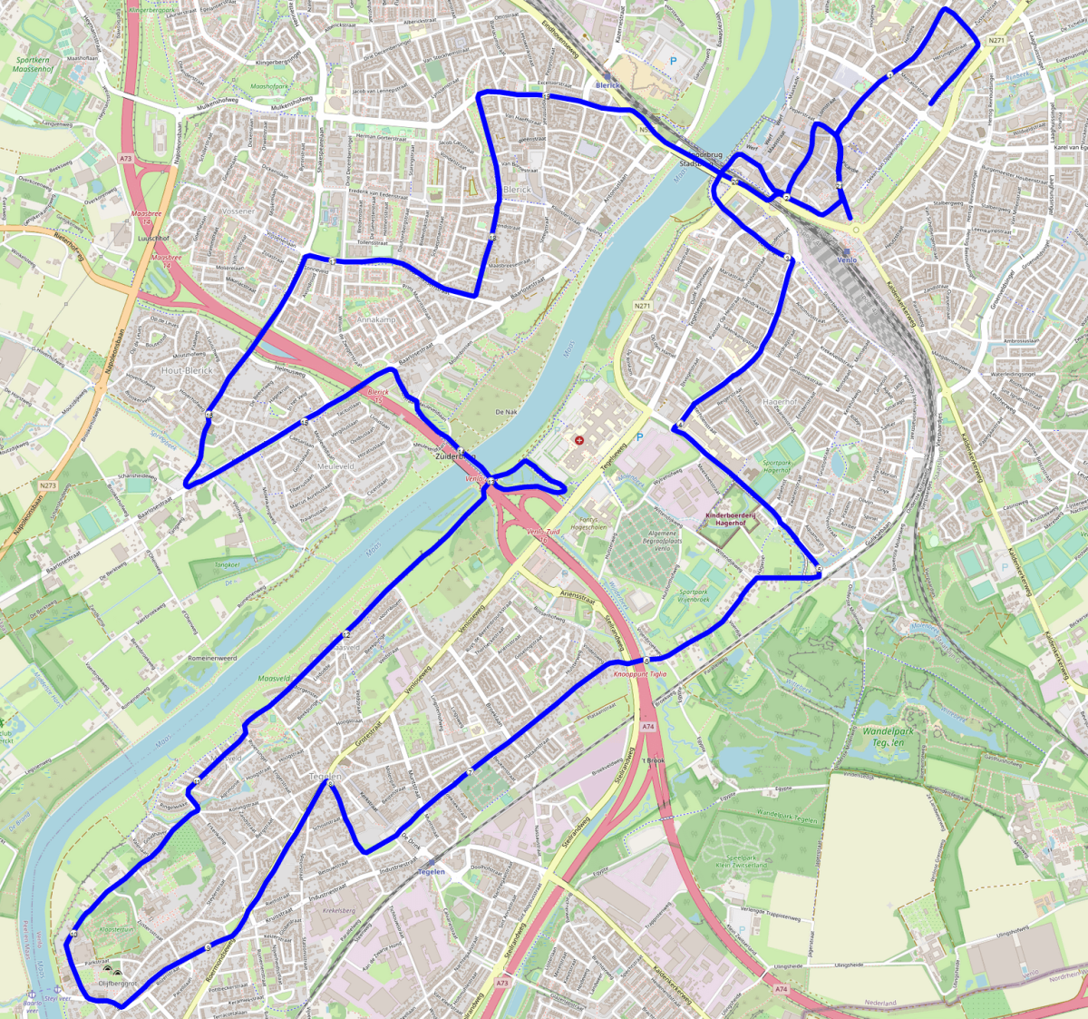 Venloop Streckenplan