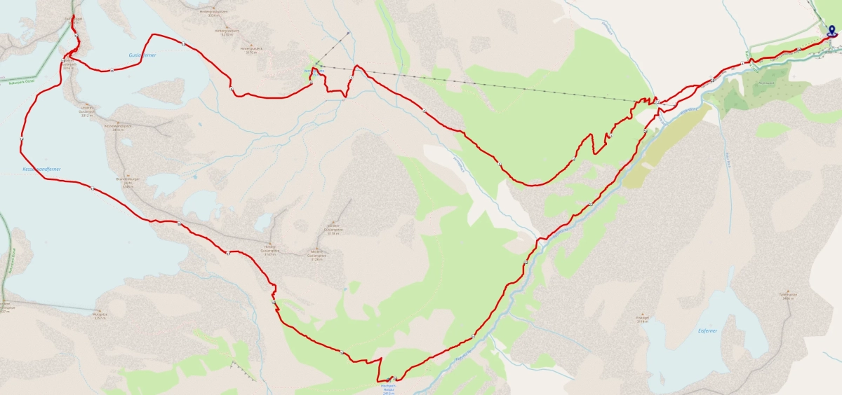 Fluchtkogel Hochtour: Streckenplan Fluchtkogel Hochtour: Streckenplan