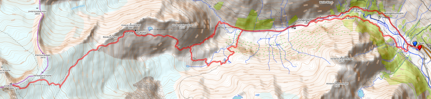 Großvenediger Route bzw. Strecke Großvenediger Route bzw. Strecke