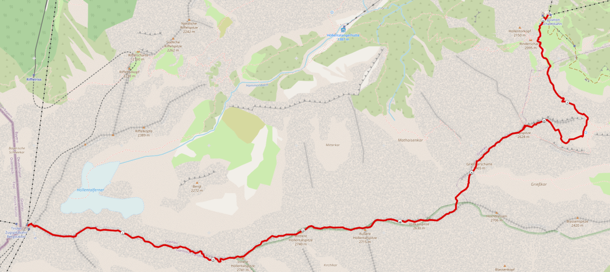 Strecke Jubiläumsgrat
