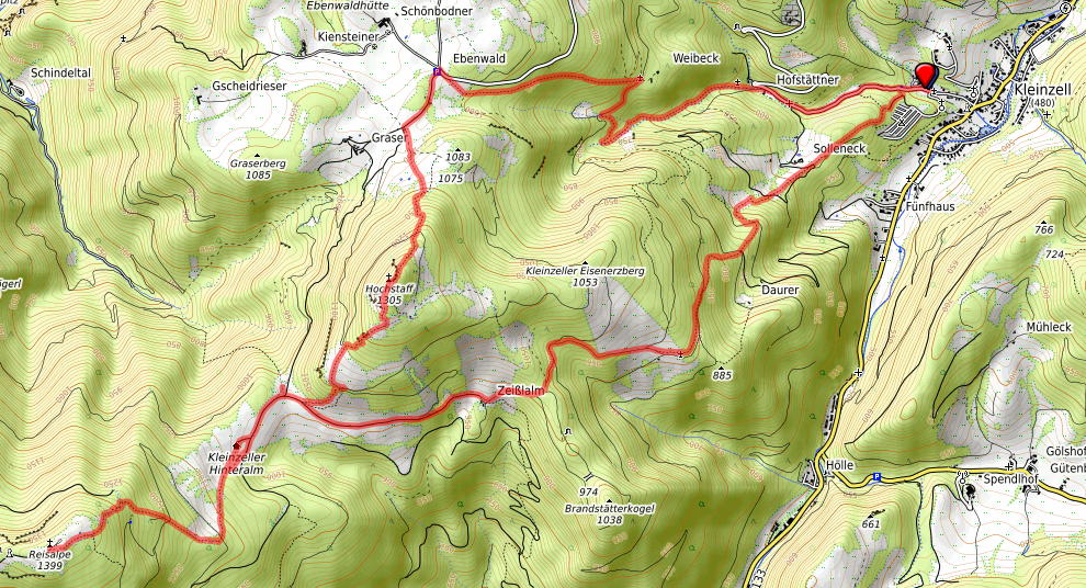 Route bzw. Strecke Reisalpe