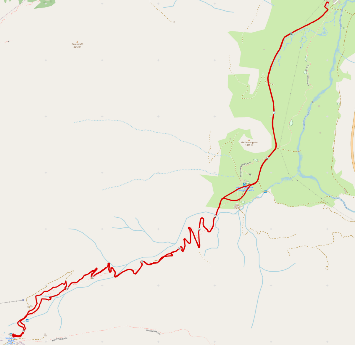 Strecke Skitour Südwienerhütte