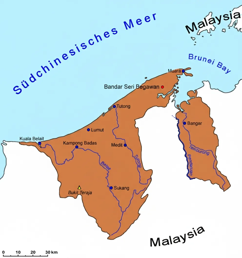 Brunei Marathon 05 Brunei auf der Landkarte