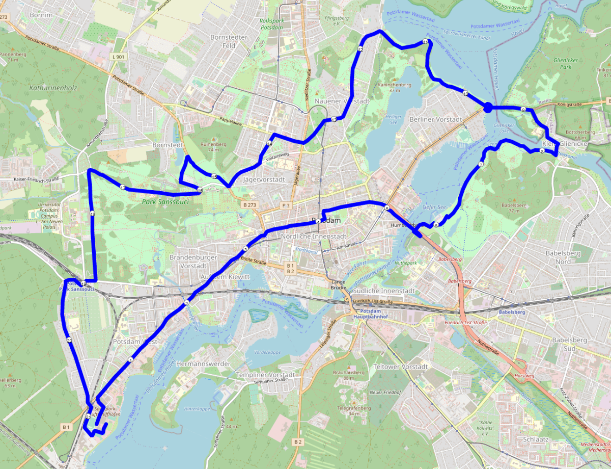 Pro Potsdam Schlösserlauf Streckenverlauf Halbmarathon
