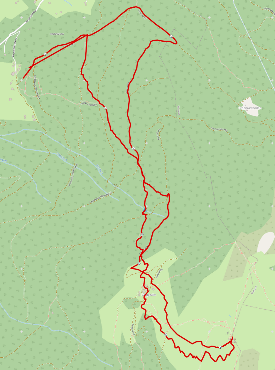 Strecke Largoz Skitour