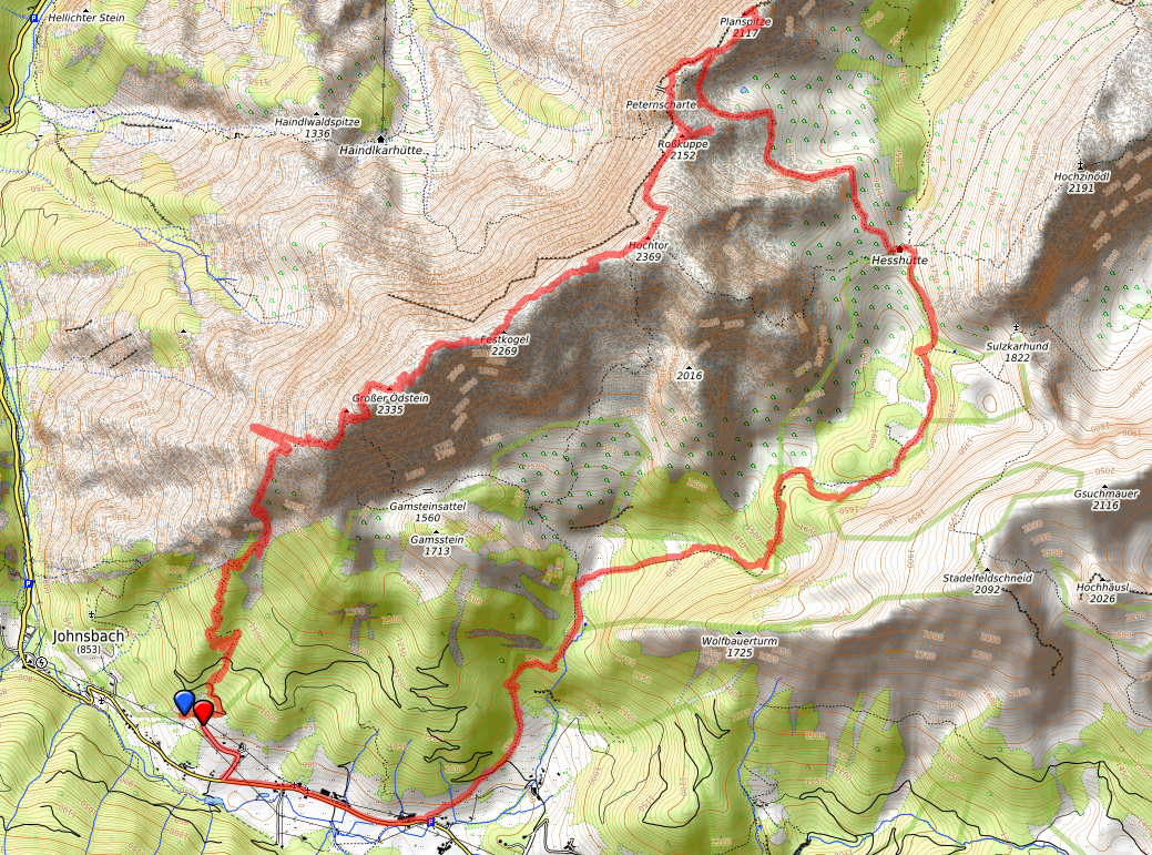 Route bzw. Strecke Gesäuseüberschreitung