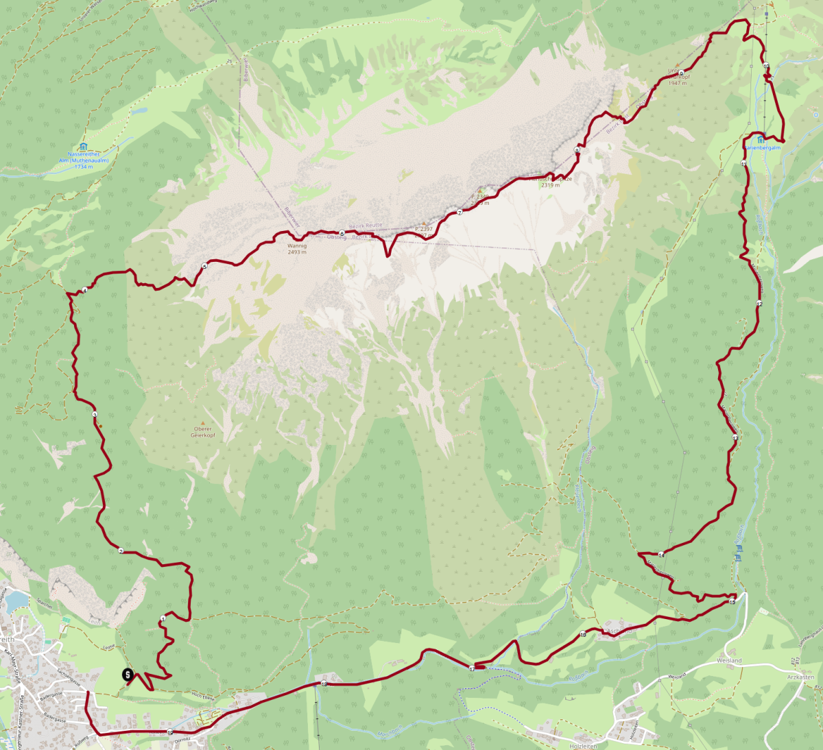 Wannig-Runde: Streckenplan