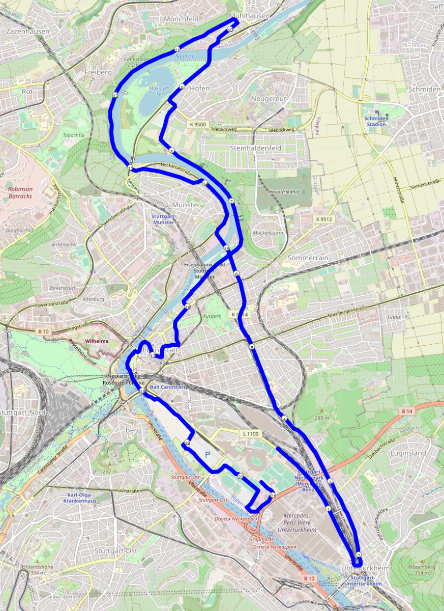 Stuttgart-Lauf Streckenverlauf