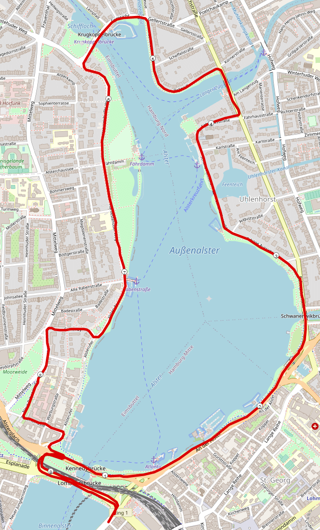 Strecke Alsterlauf Hamburg