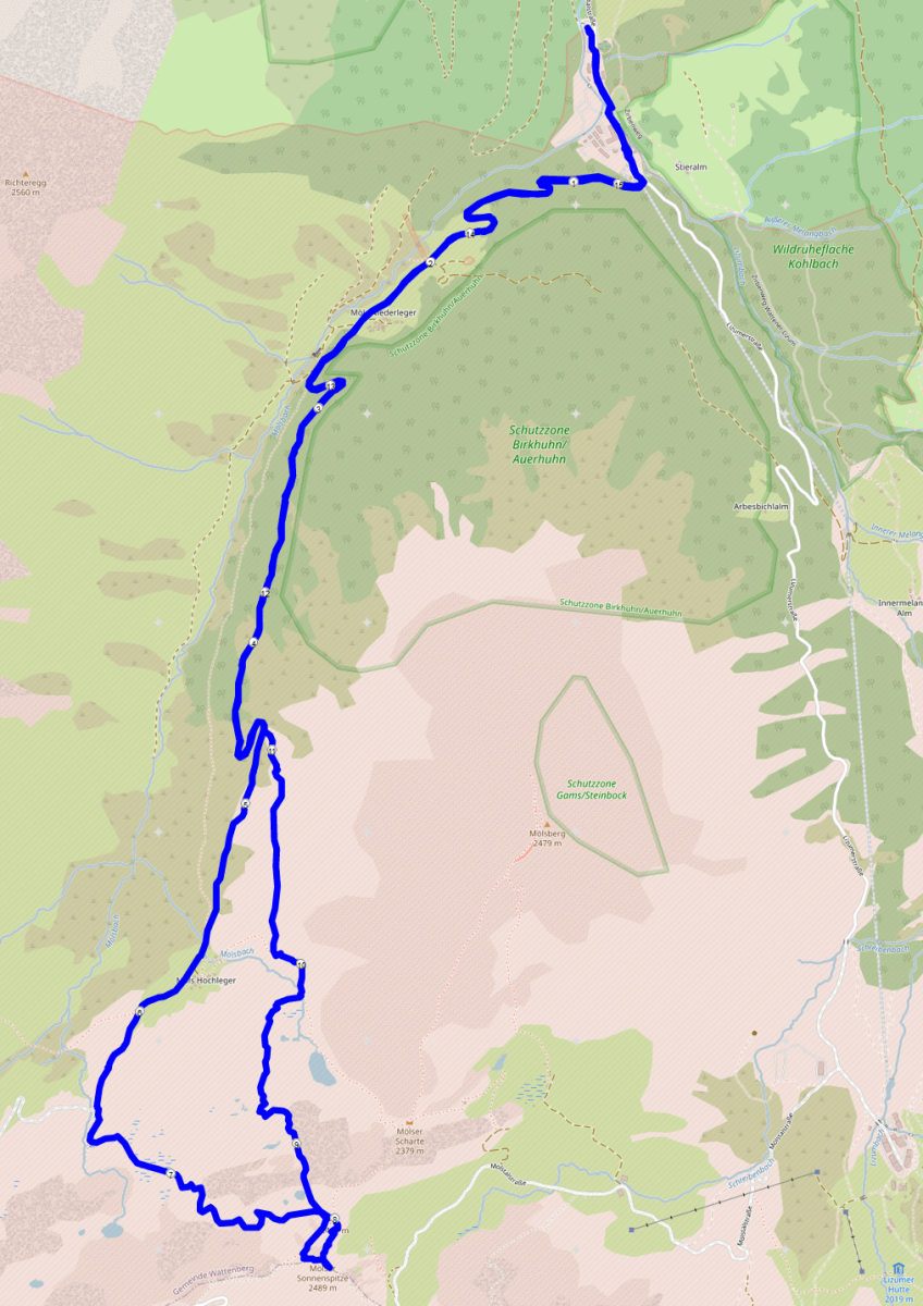 Strecke Mölser Sonnenspitze