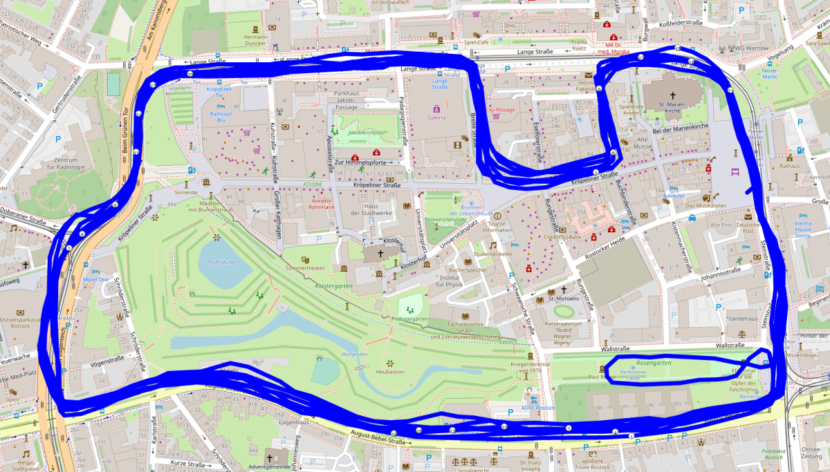 Rostocker Citylauf Streckenverlauf