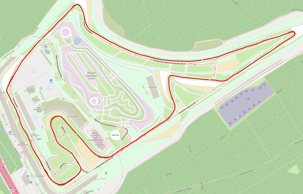 Strecke Hockenheimringlauf