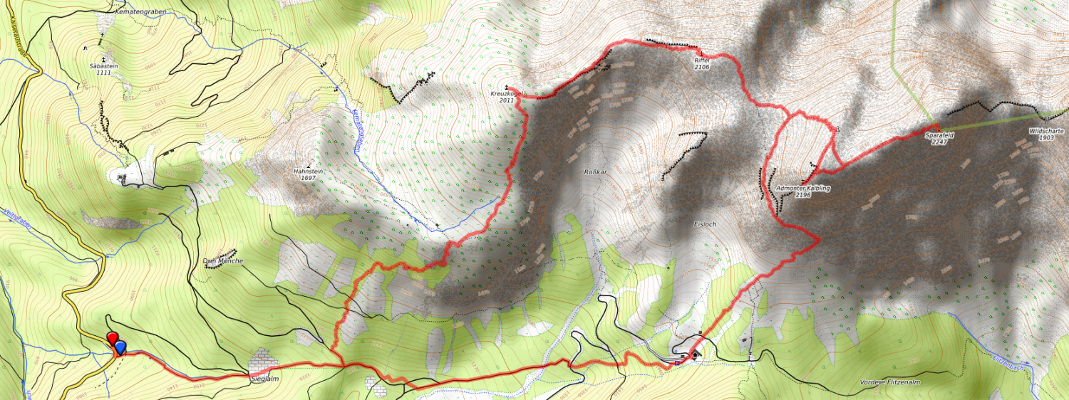 Route bzw. Strecke Admonter Kalbling Rundtour