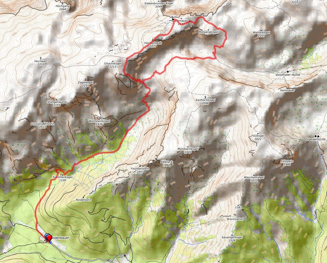 Route bzw. Strecke Hochschwab