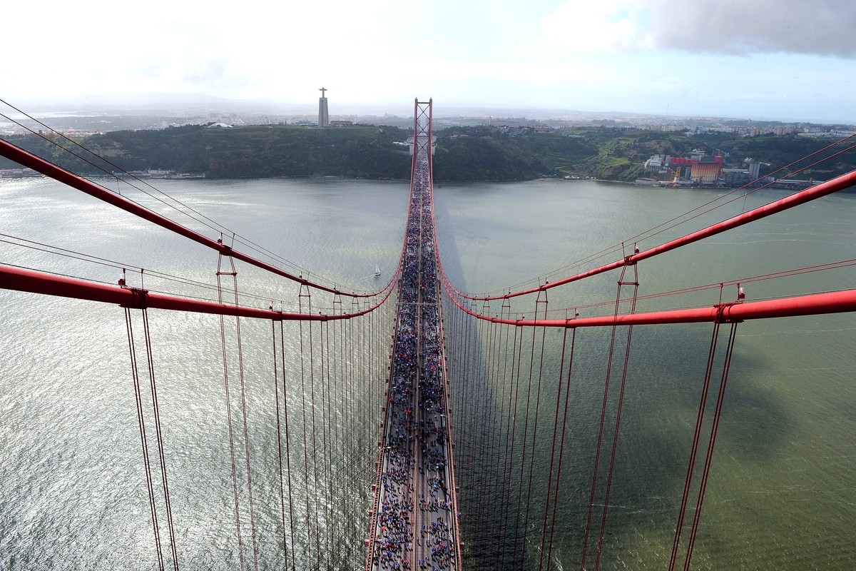 Luftaufnahme vom Lissabon Halbmarathon